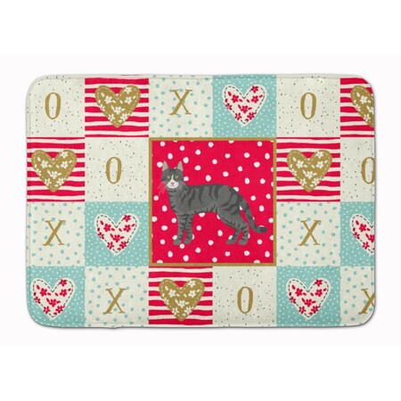 Carolines Treasures 19 x 27 in. Tricolour Aegean Cat Love Machine Washable Memory Foam Mat CK5542RUG